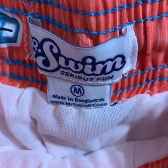 Mr. Swim Shorts Trunk Orange Rising Sailboat 7" Inseam - Picture 5 of 7